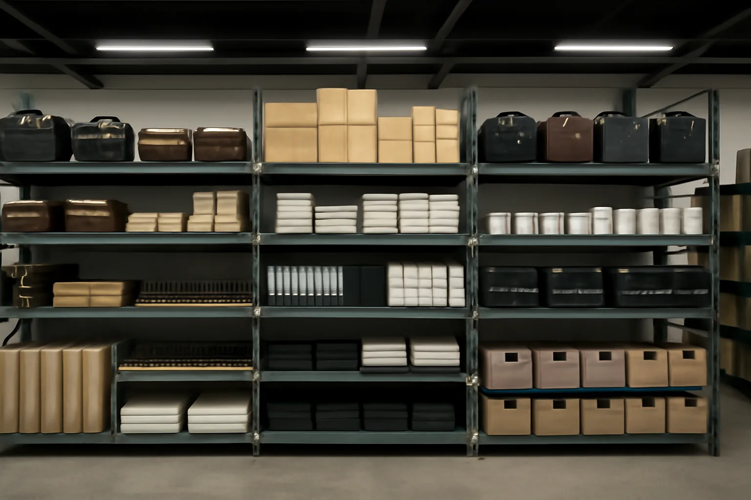 real photo of premium trading goods neatly arranged